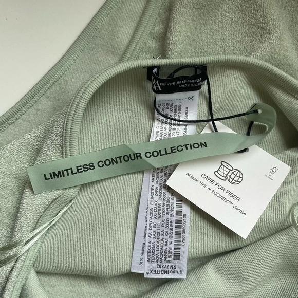 Zara NWT Limitless Contour Collection Mint Green One Sleeve Bodysuit Xsmall - Picture 9 of 12